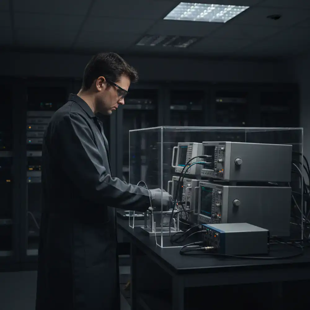Editor testing equipment in lab