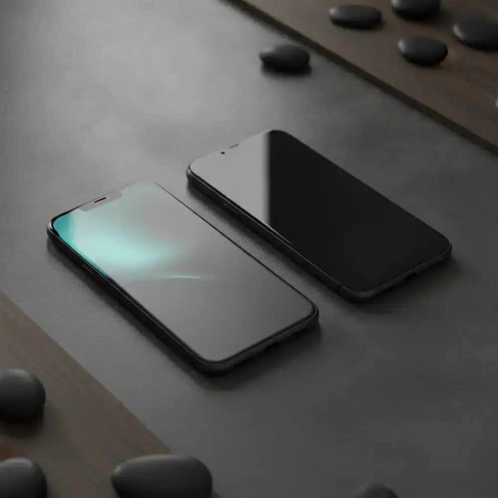 Two smartphones side by side