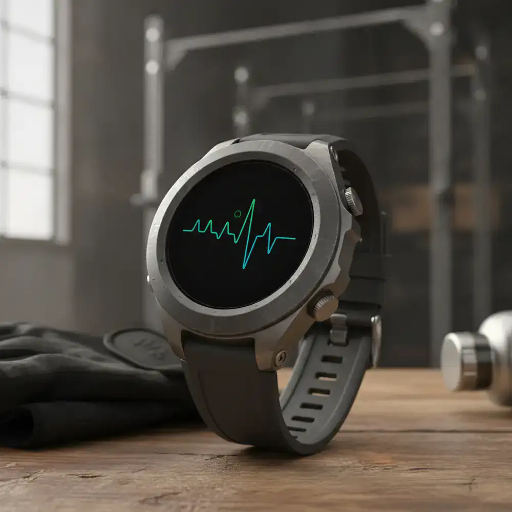 A tough fitness smartwatch with rubber straps
